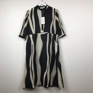 NWT Coeur De Vague Abstract Midi A-Line Dress